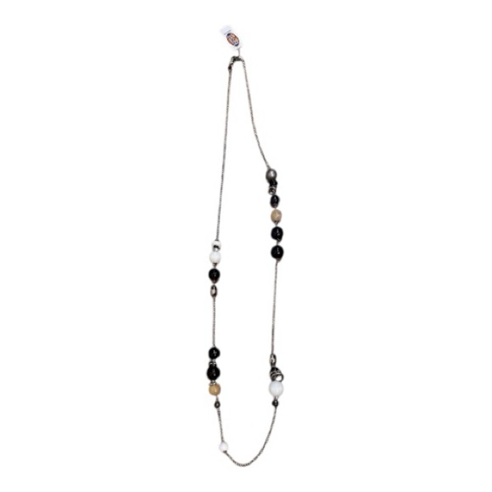 Fossil Necklace Women’s Stainless Steel Assorted Smoky Quartz Beads NWT - Picture 8 of 8